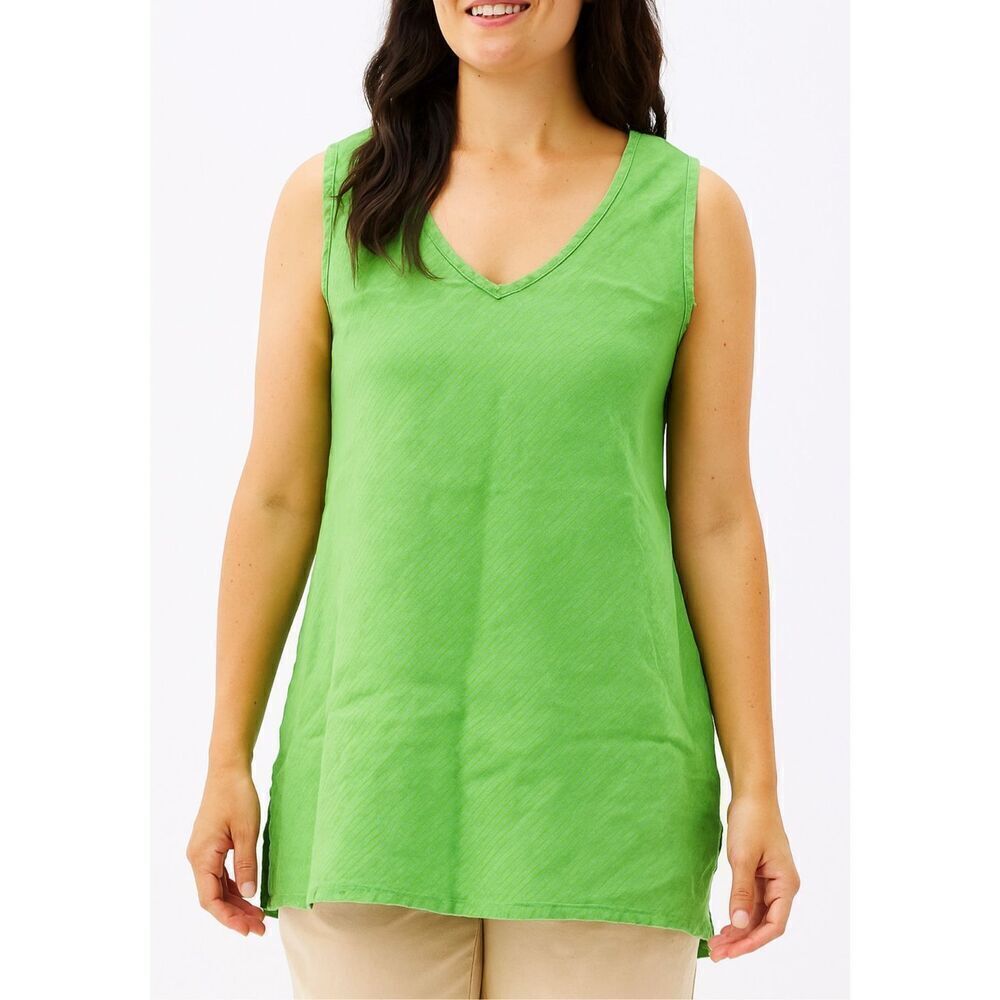 Flax linen sleeveless striped top sz Medium